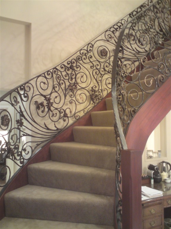 Wrought iron stair case