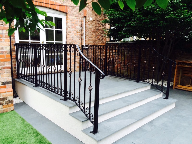wrought iron step handrail